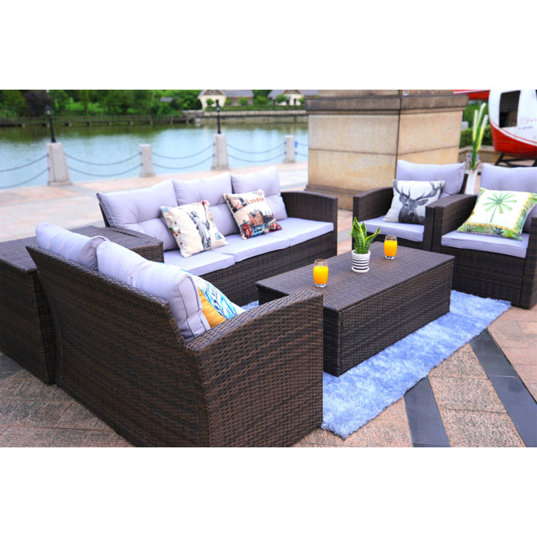 Longshore Tides Veronica Wicker/Rattan 6 Person Seating Group with
